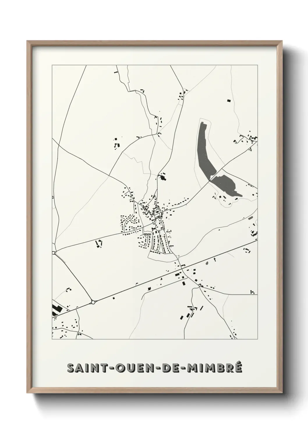 Un poster carte Saint-Ouen-de-Mimbré