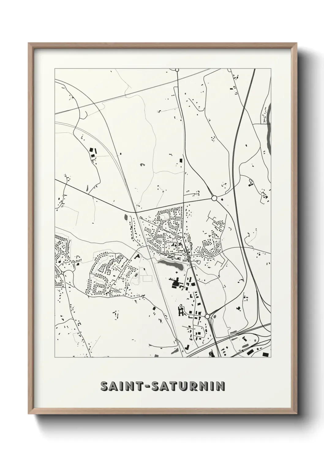 Un poster carte Saint-Saturnin