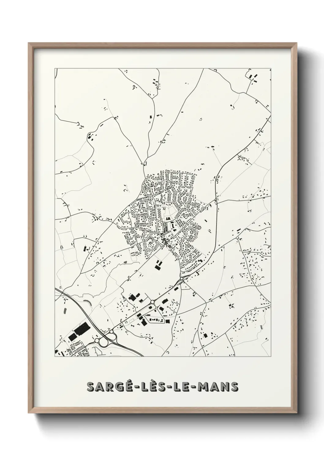 Un poster carte Sargé-lès-le-Mans
