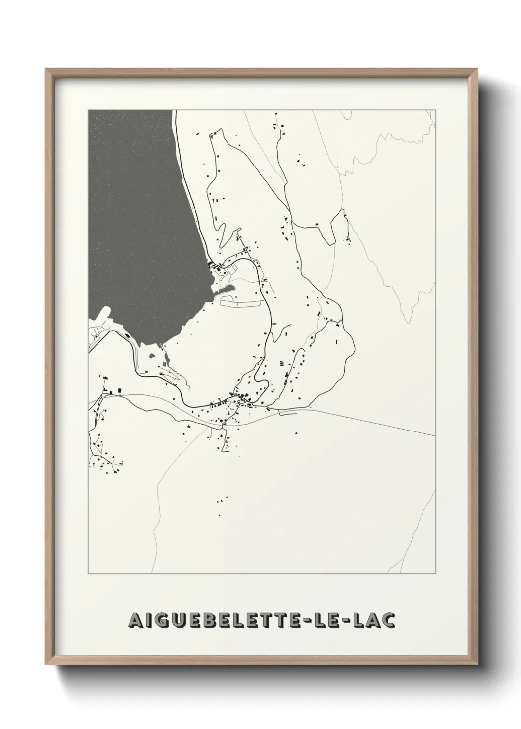 Un poster carte Aiguebelette-le-Lac