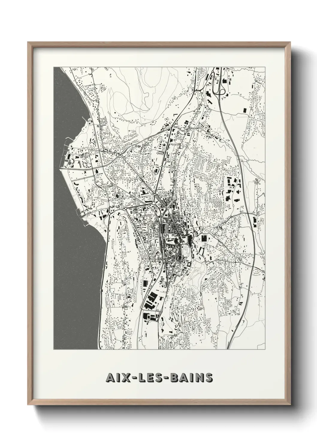 Un poster carte Aix-les-Bains