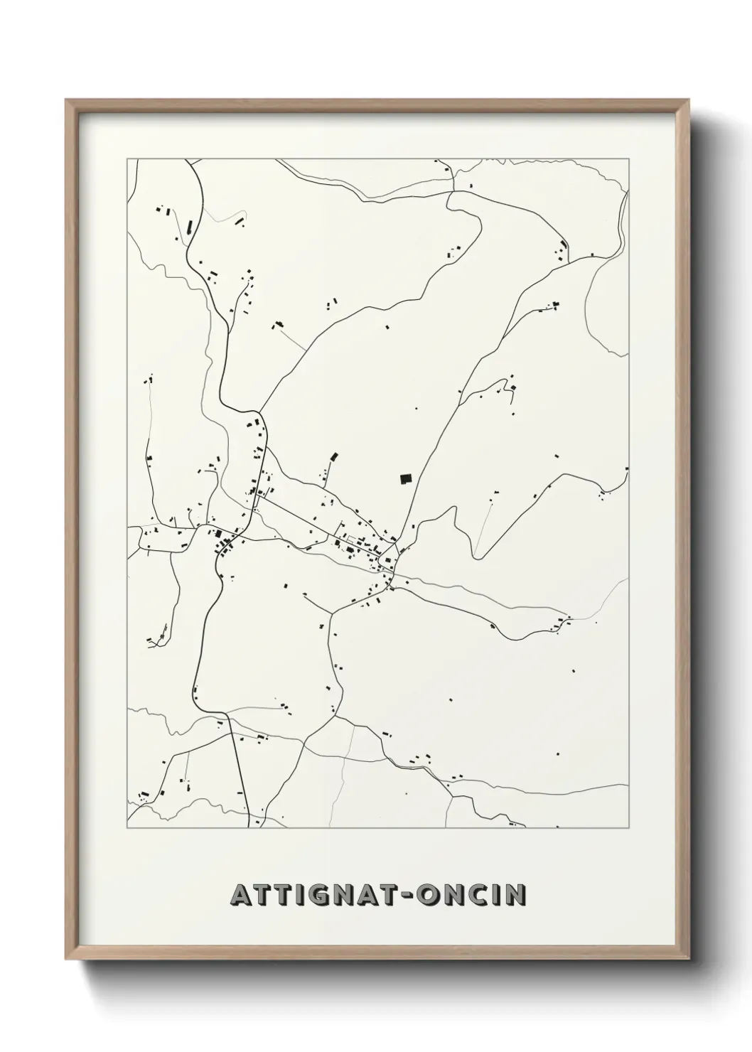 Un poster carte Attignat-Oncin