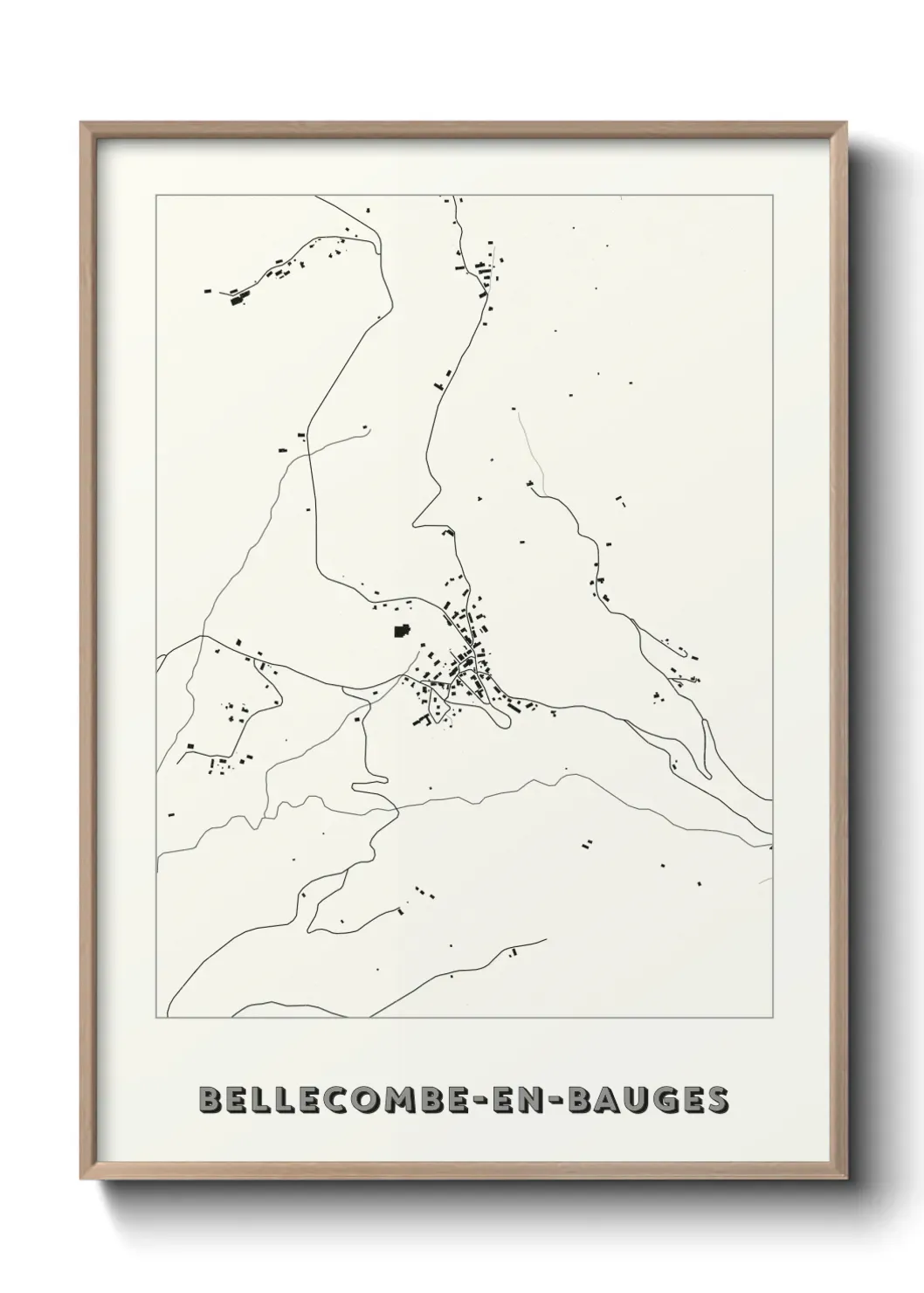 Un poster carte Bellecombe-en-Bauges