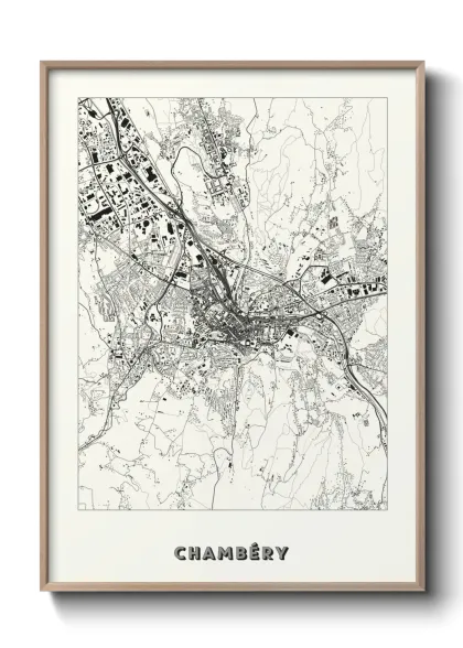 Une affiche de carte sur Chambéry