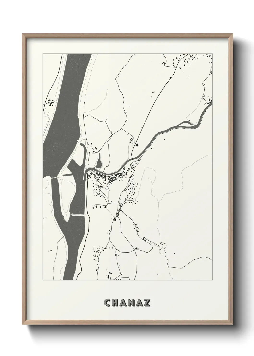 Un poster carte Chanaz