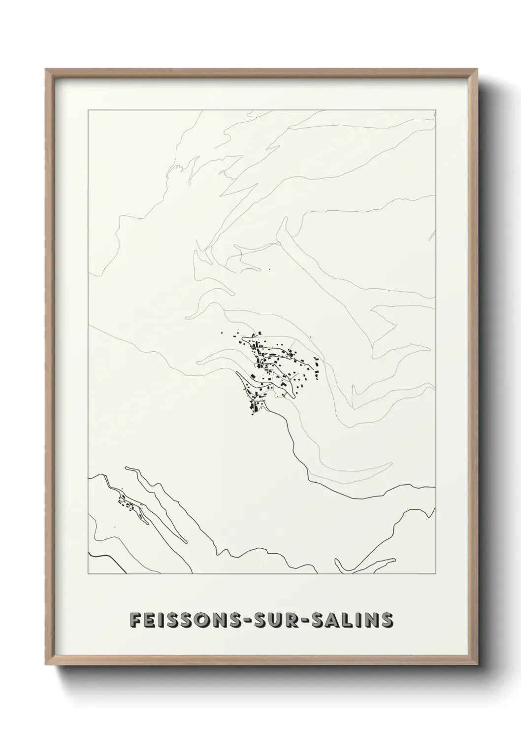 Un poster carte Feissons-sur-Salins