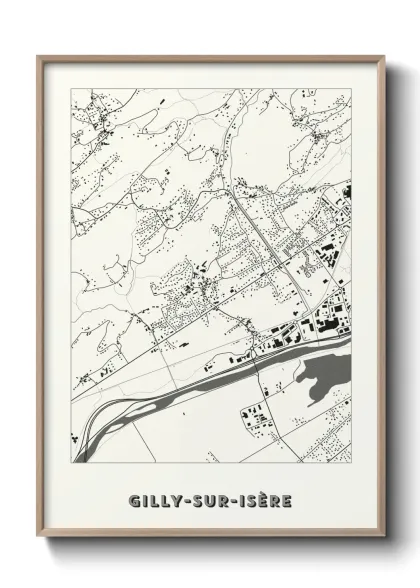 Une affiche de carte sur Gilly-sur-Isère