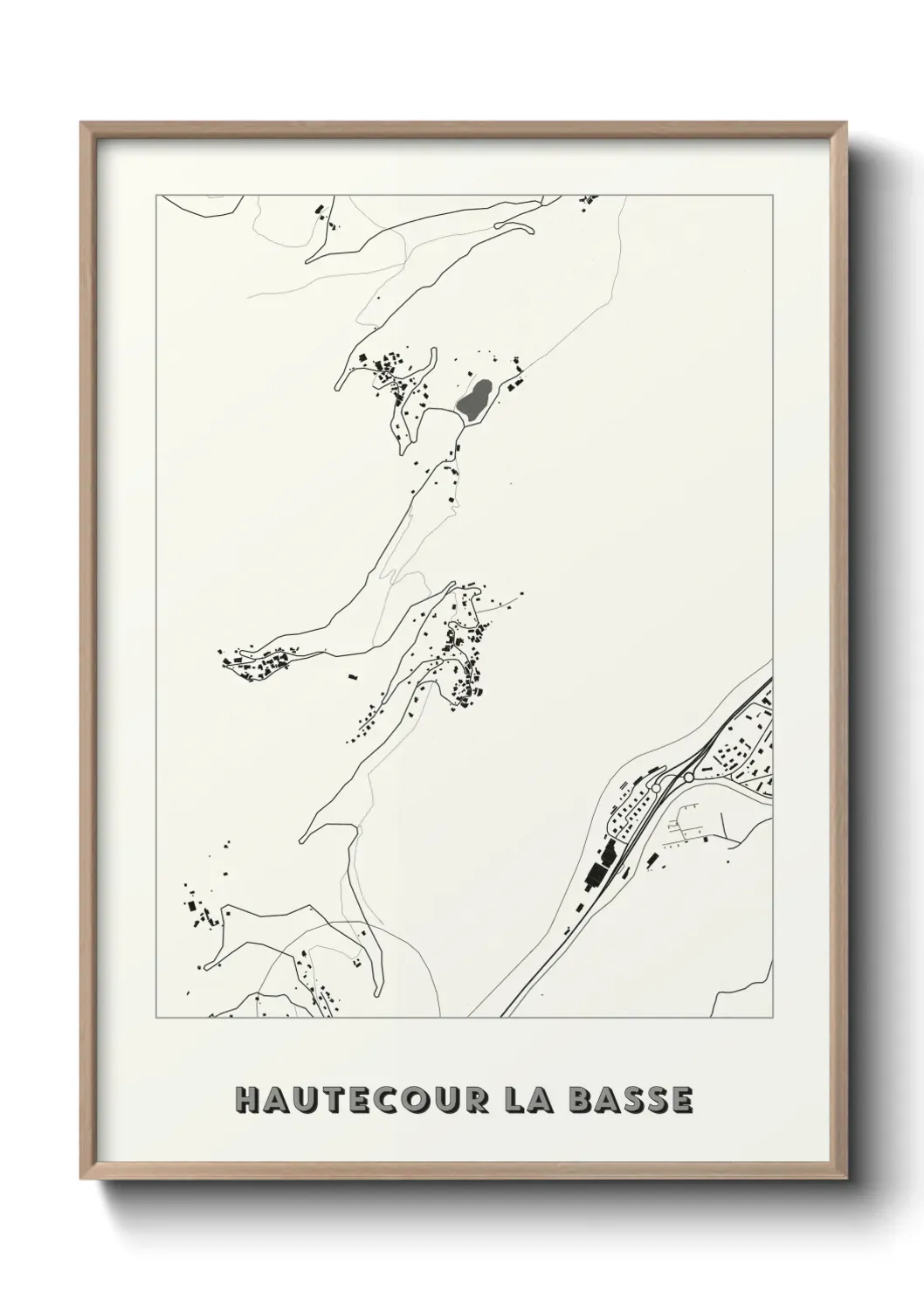 Un poster carte Hautecour la Basse