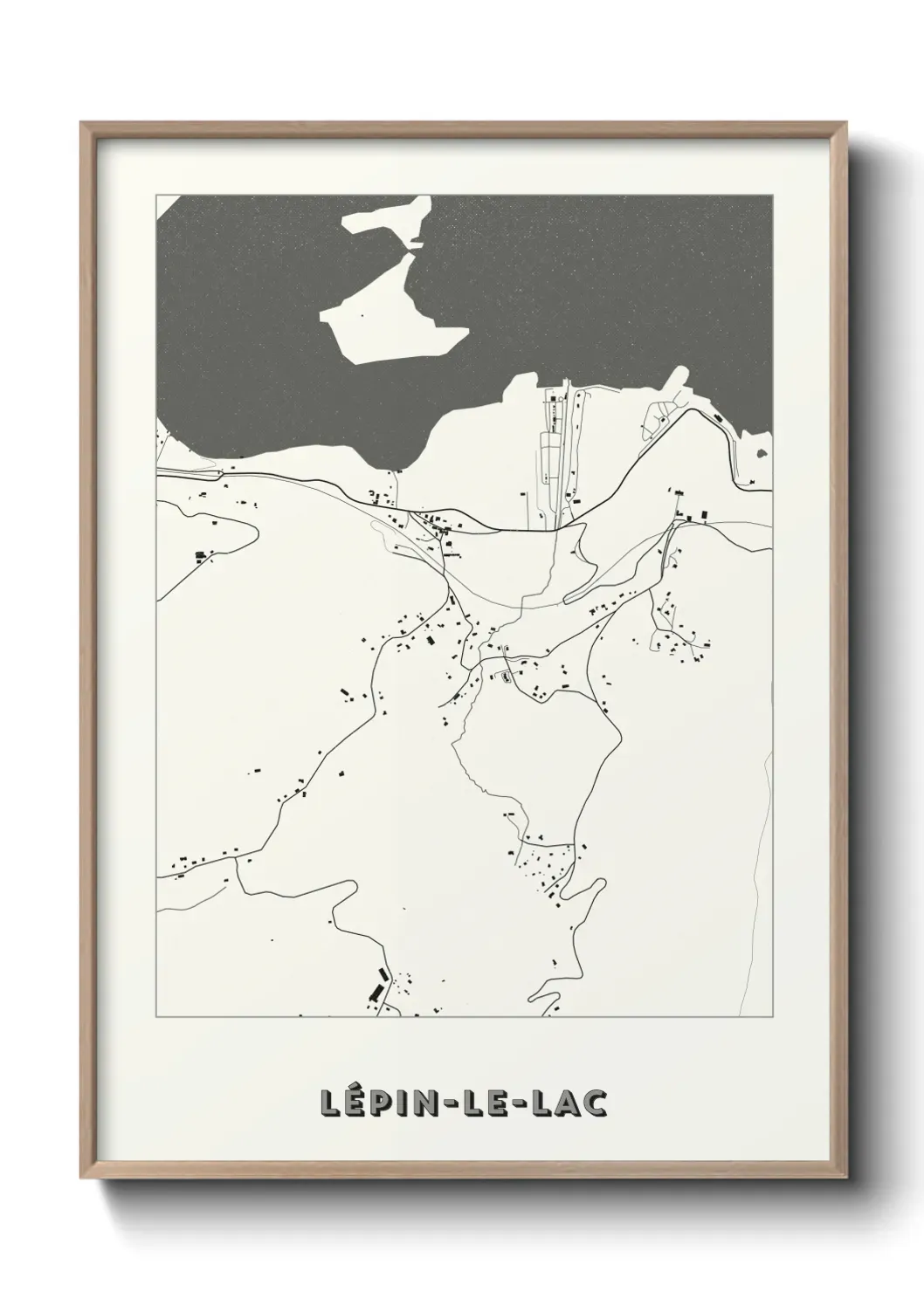 Un poster carte Lépin-le-Lac