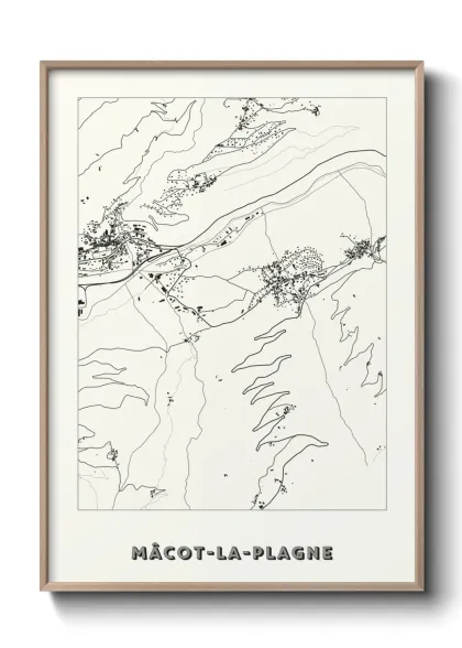 Une affiche de carte sur Mâcot-la-Plagne