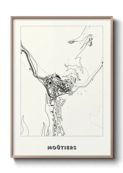 Une affiche de carte sur Moûtiers