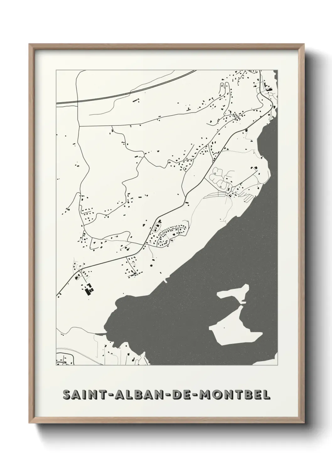 Un poster carte Saint-Alban-de-Montbel