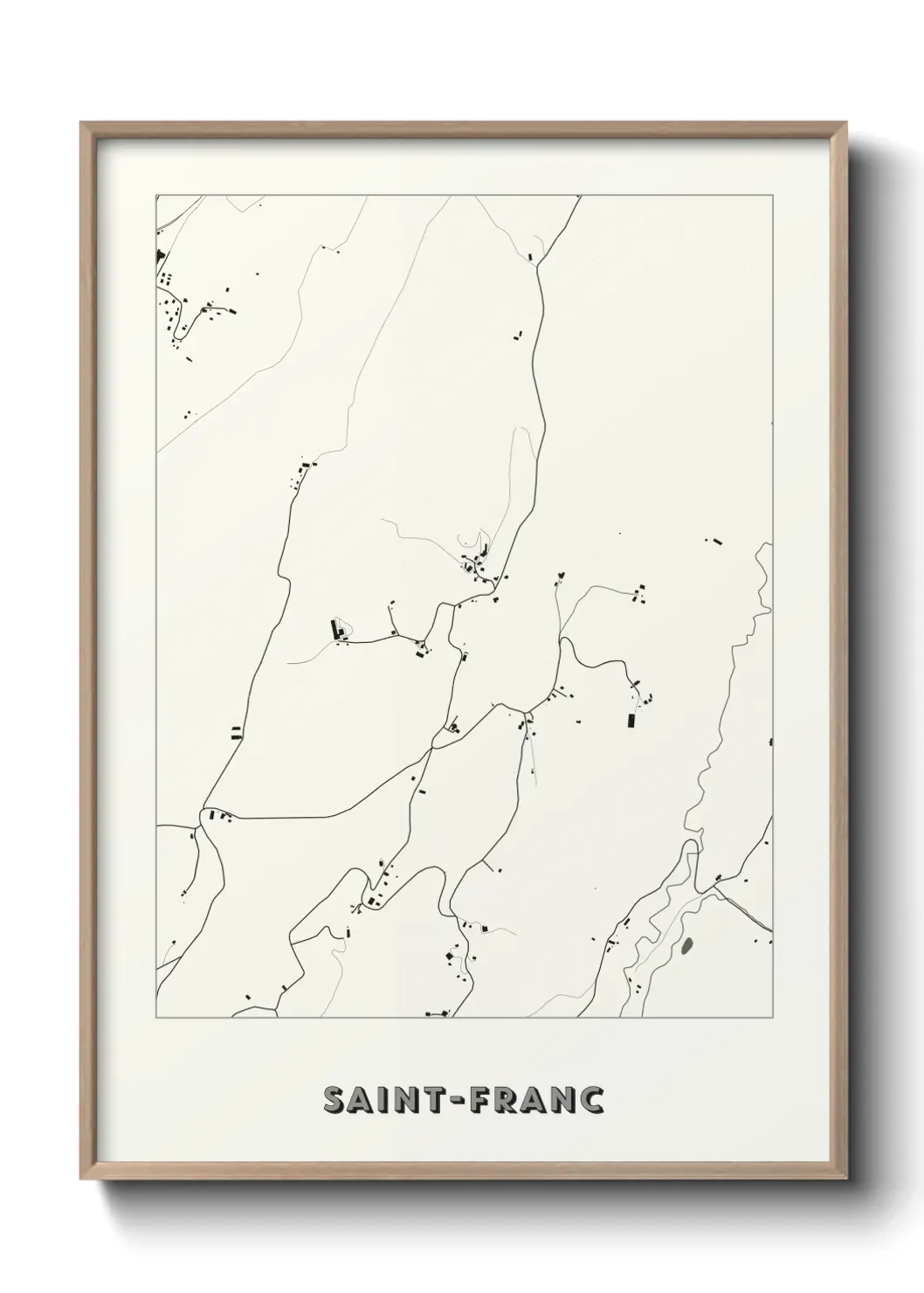 Un poster carte Saint-Franc