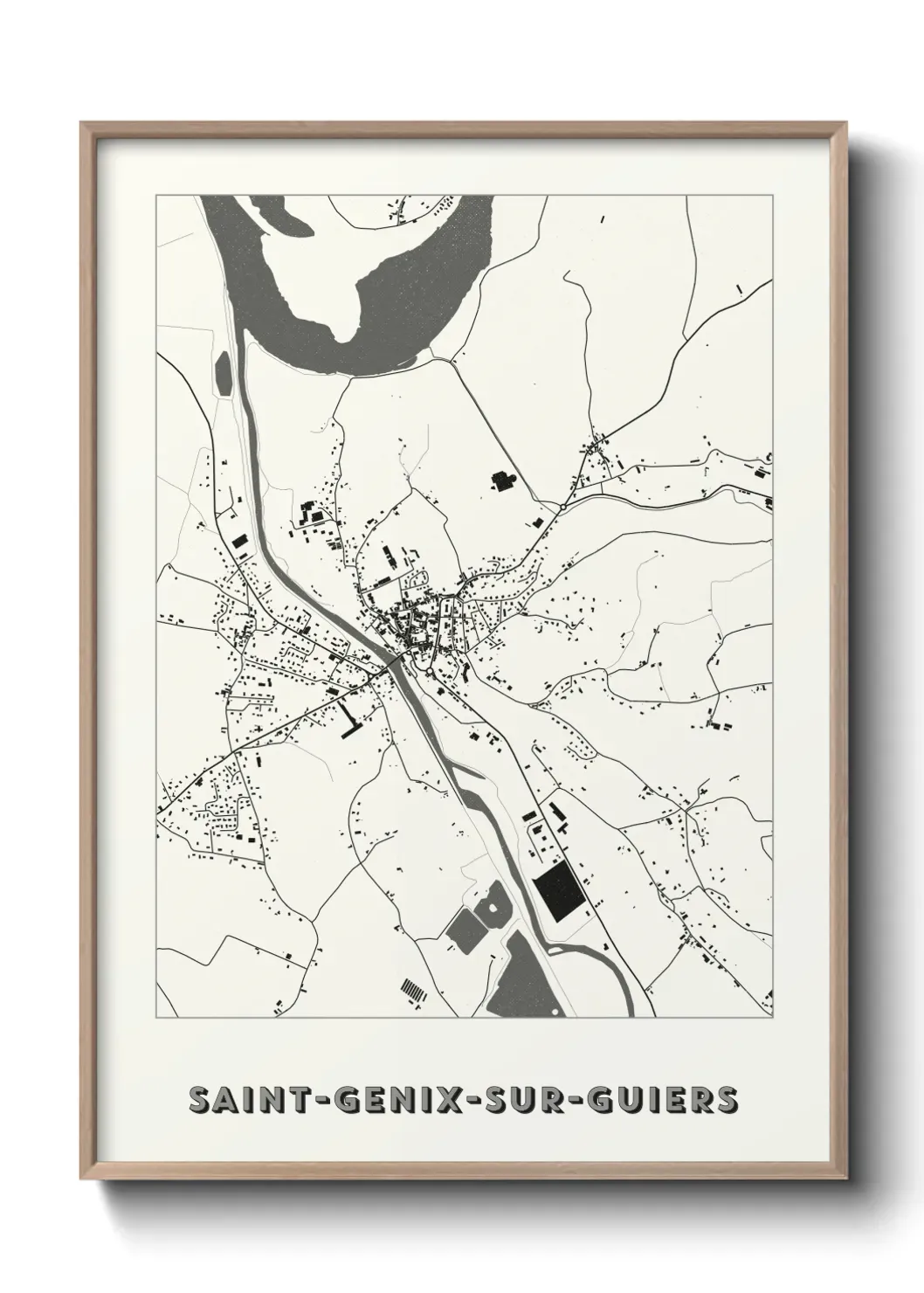 Un poster carte Saint-Genix-sur-Guiers