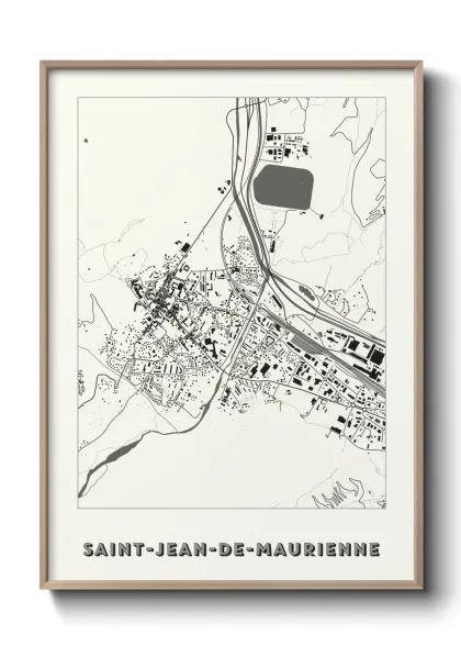 Une affiche de carte sur Saint-Jean-de-Maurienne