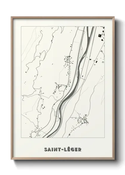 Une affiche de carte sur Saint-Léger