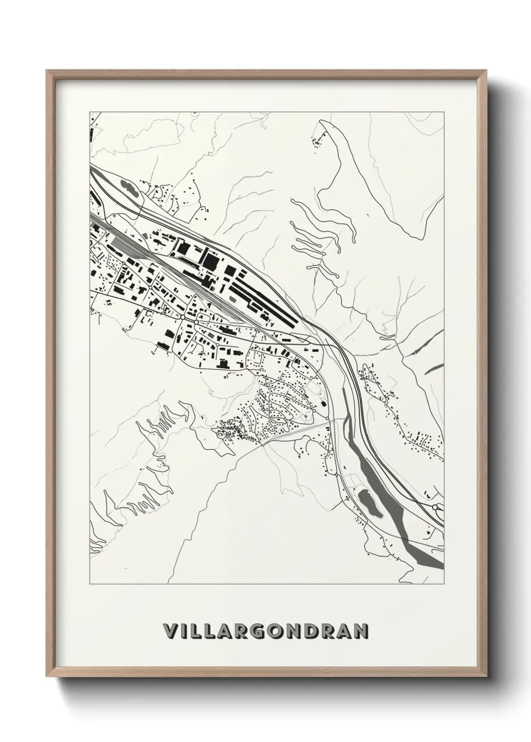 Un poster carte Villargondran
