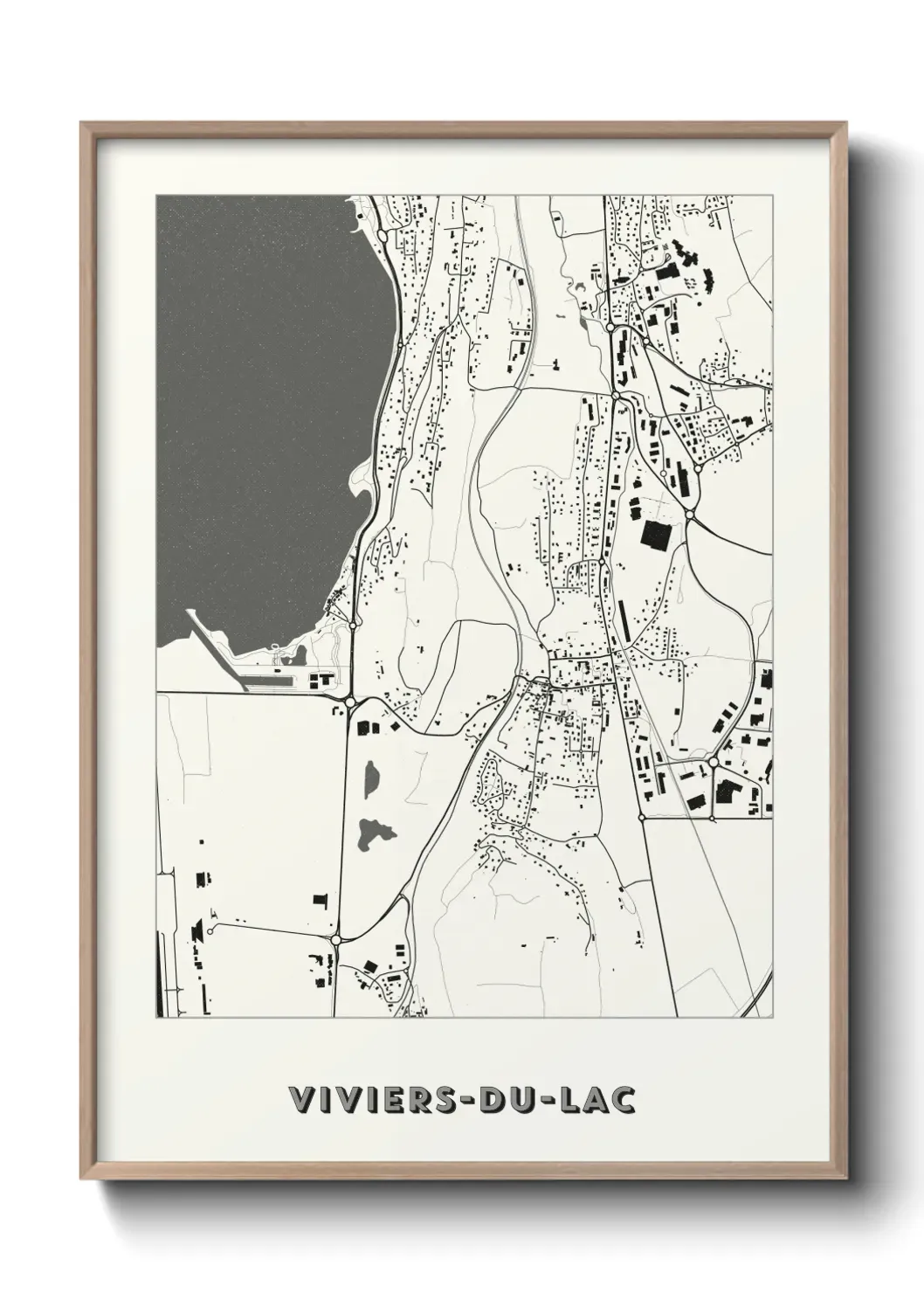Un poster carte Viviers-du-Lac