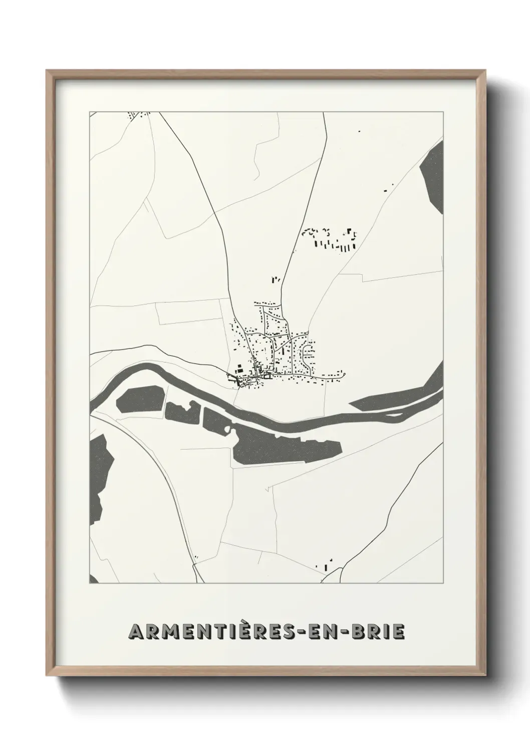 Un poster carte Armentières-en-Brie