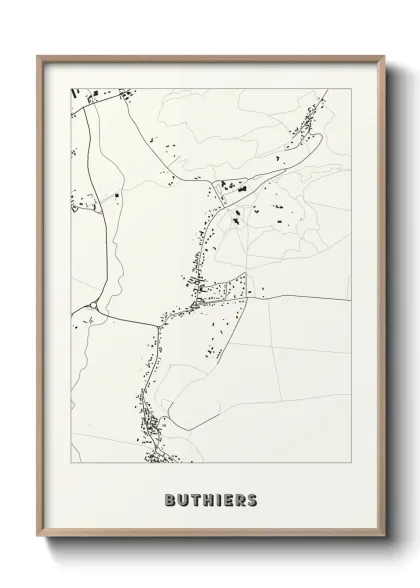 Une affiche de carte sur Buthiers