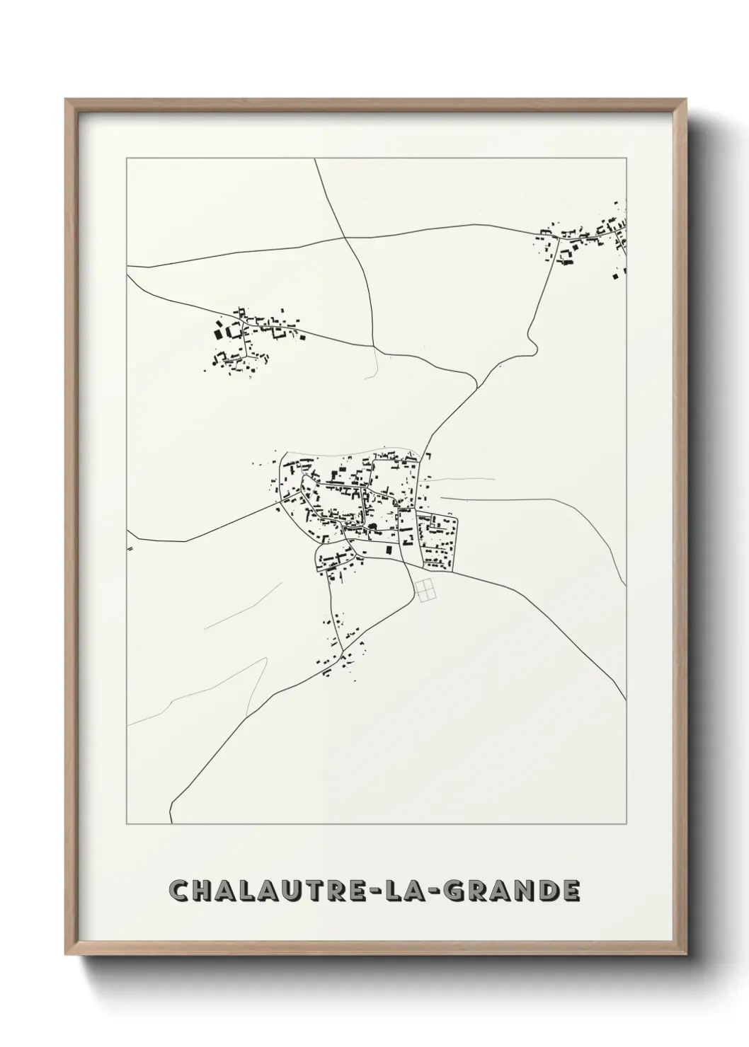 Un poster carte Chalautre-la-Grande