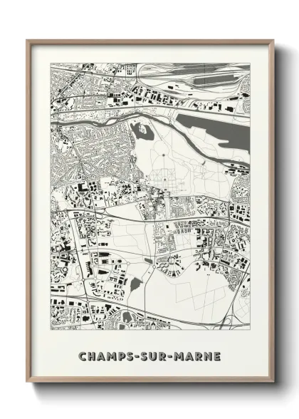 Une affiche de carte sur Champs-sur-Marne