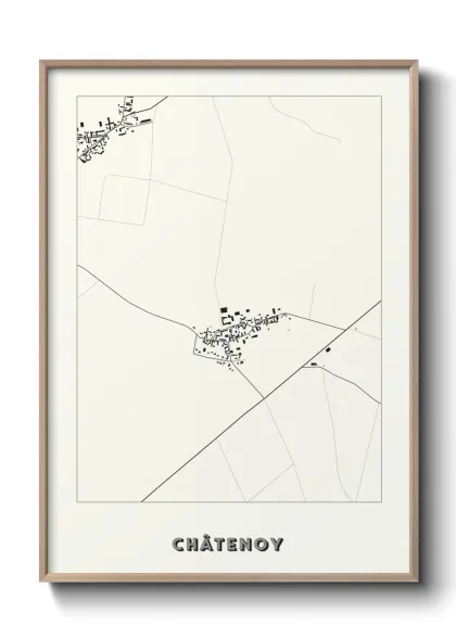Une affiche de carte sur Châtenoy