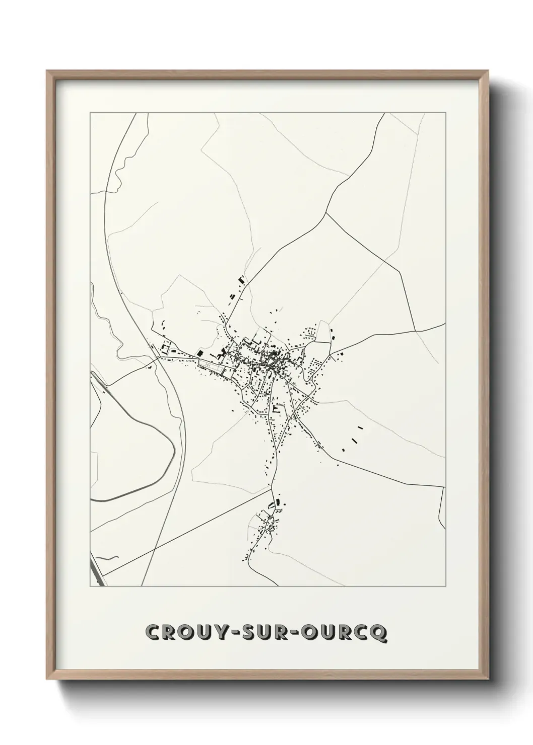 Un poster carte Crouy-sur-Ourcq