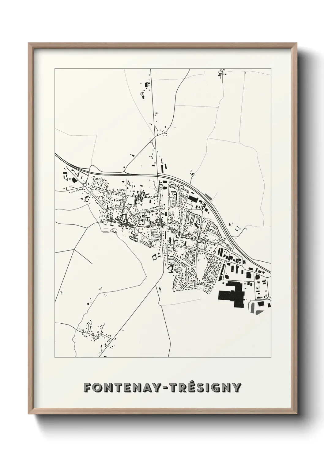 Un poster carte Fontenay-Trésigny