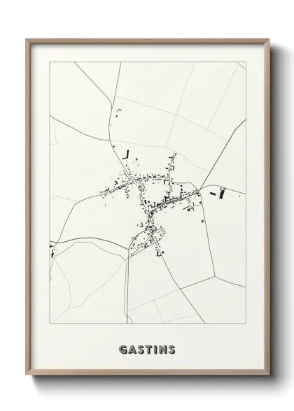 Une affiche de carte sur Gastins