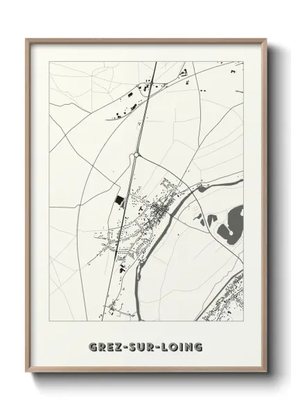 Une affiche de carte sur Grez-sur-Loing