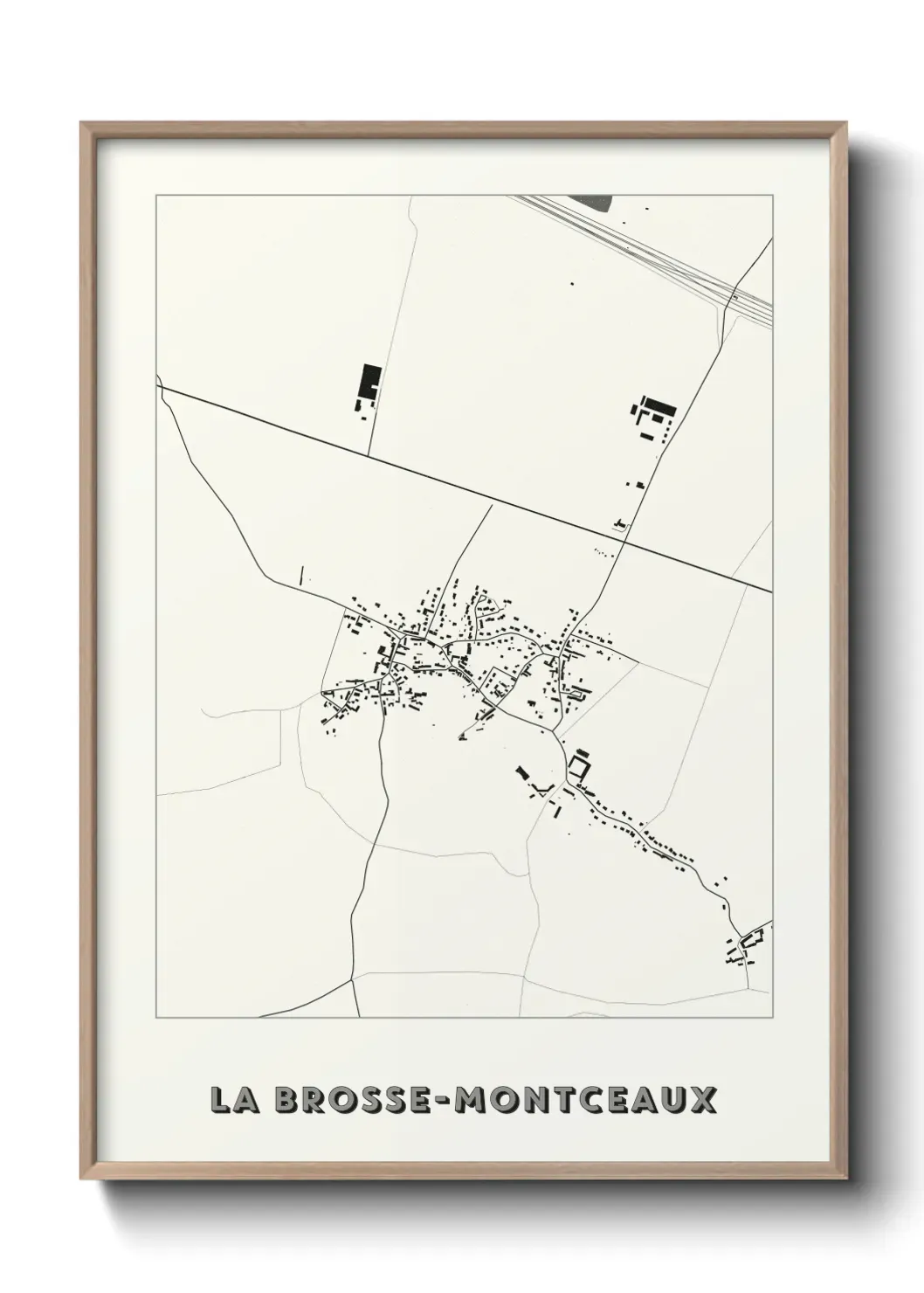 Un poster carte La Brosse-Montceaux