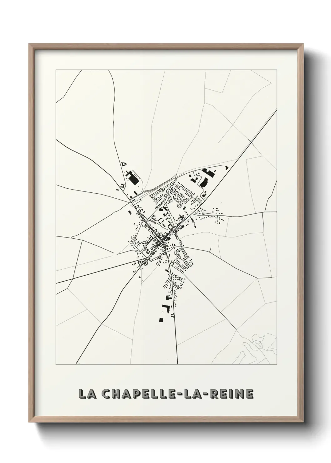 Un poster carte La Chapelle-la-Reine