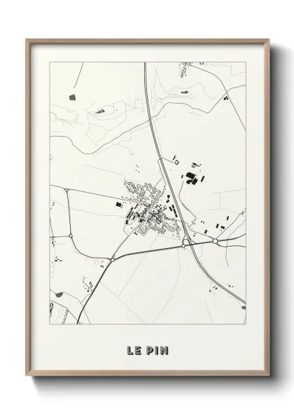 Une affiche de carte sur Le Pin