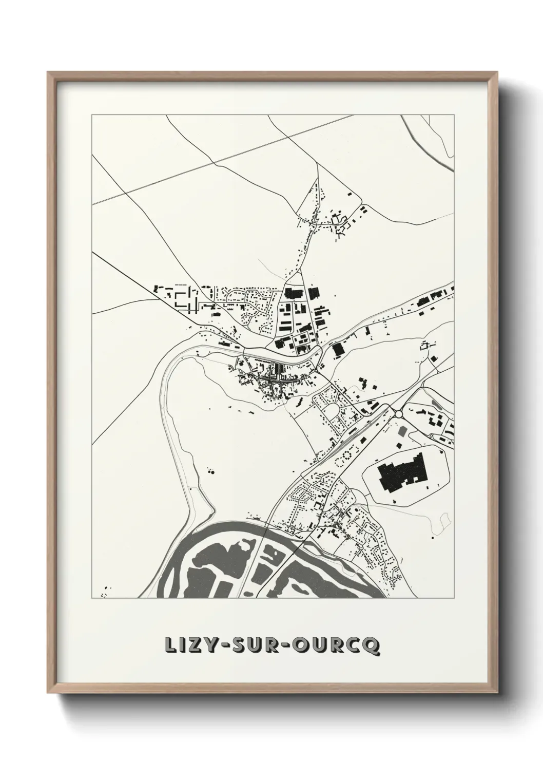 Un poster carte Lizy-sur-Ourcq