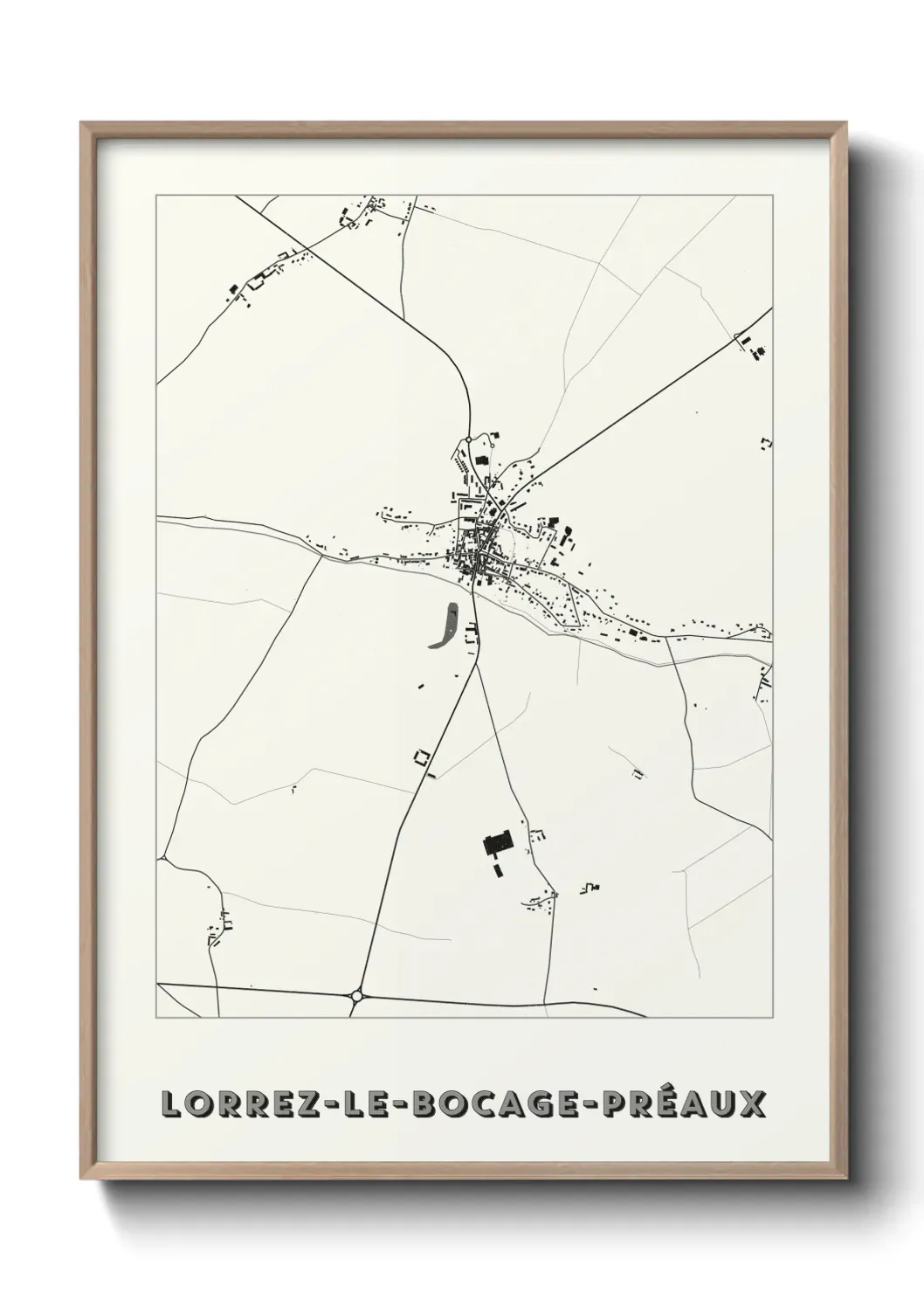 Un poster carte Lorrez-le-Bocage-Préaux