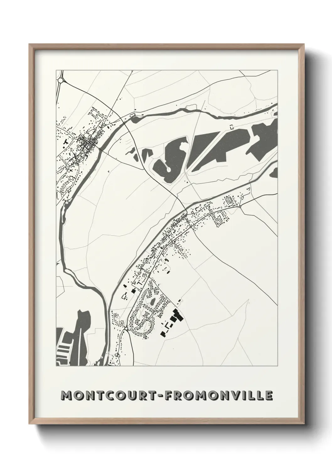 Un poster carte Montcourt-Fromonville