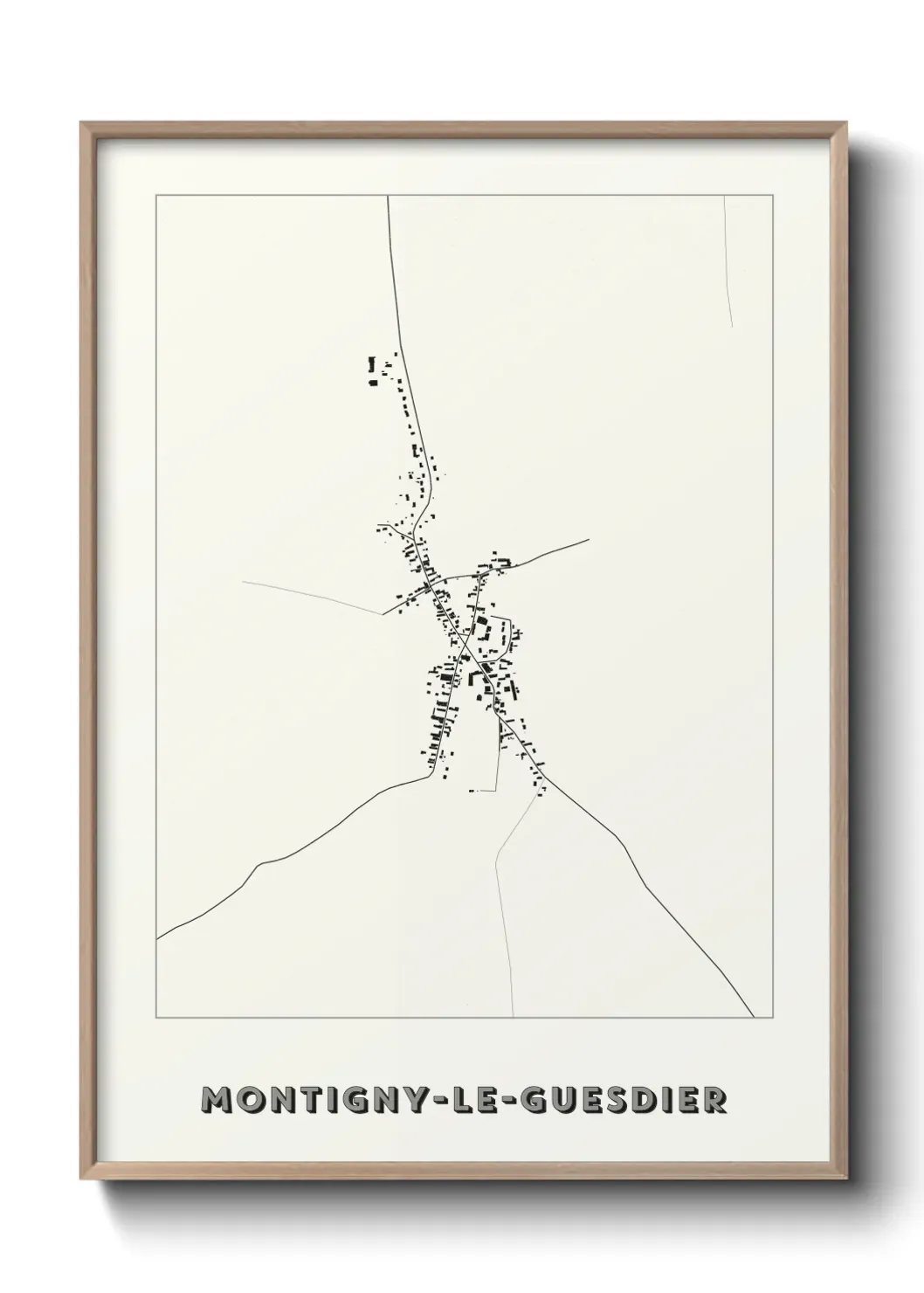 Un poster carte Montigny-le-Guesdier