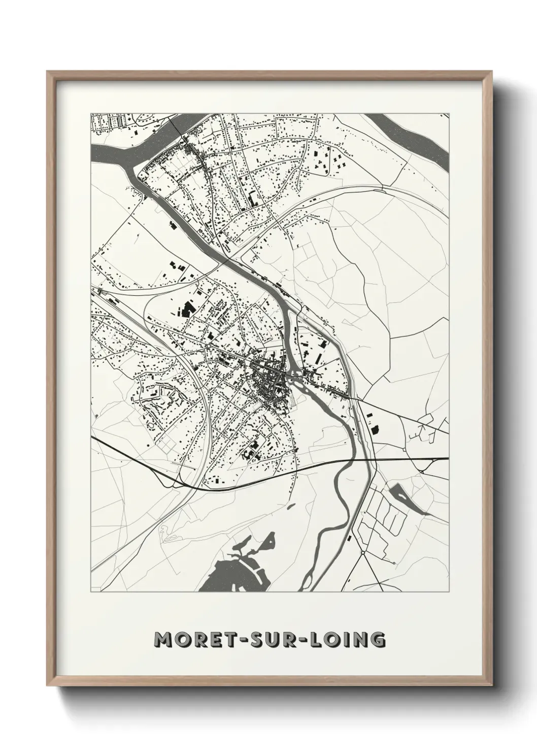 Un poster carte Moret-sur-Loing