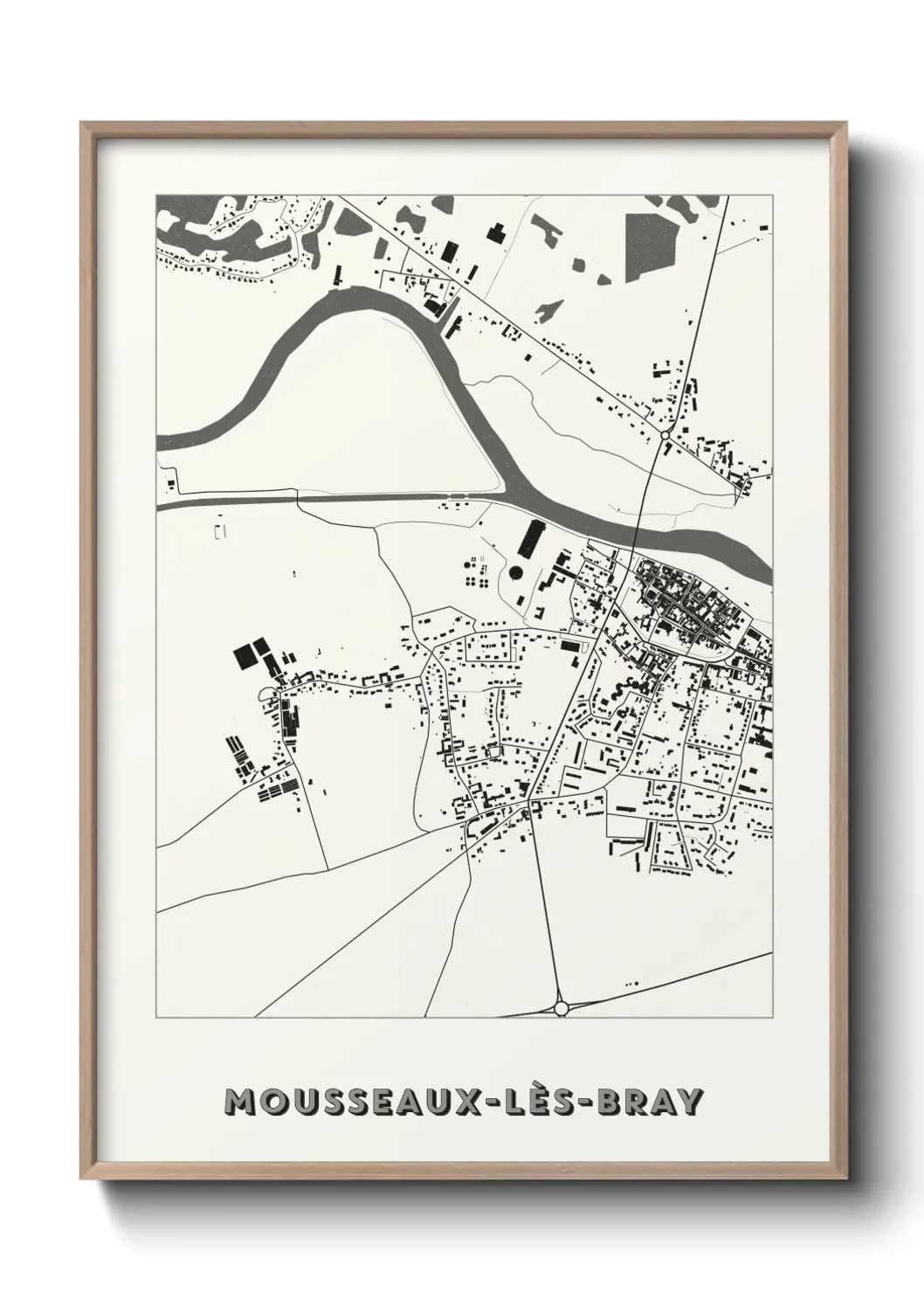 Un poster carte Mousseaux-lès-Bray
