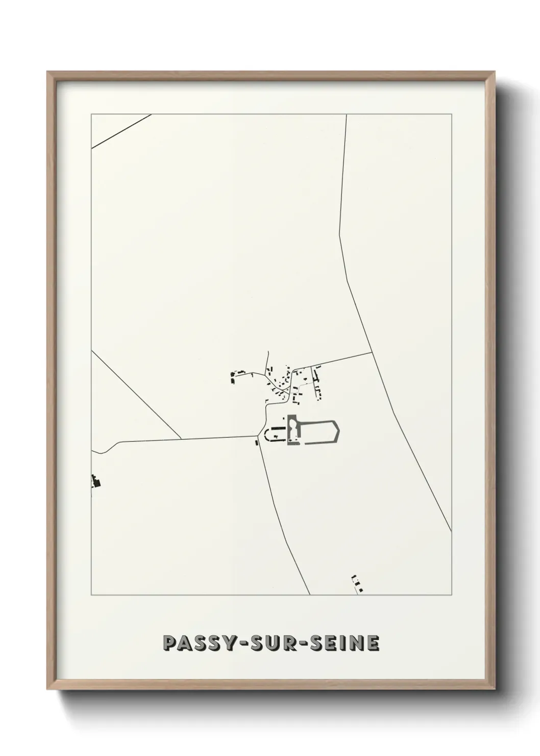 Un poster carte Passy-sur-Seine