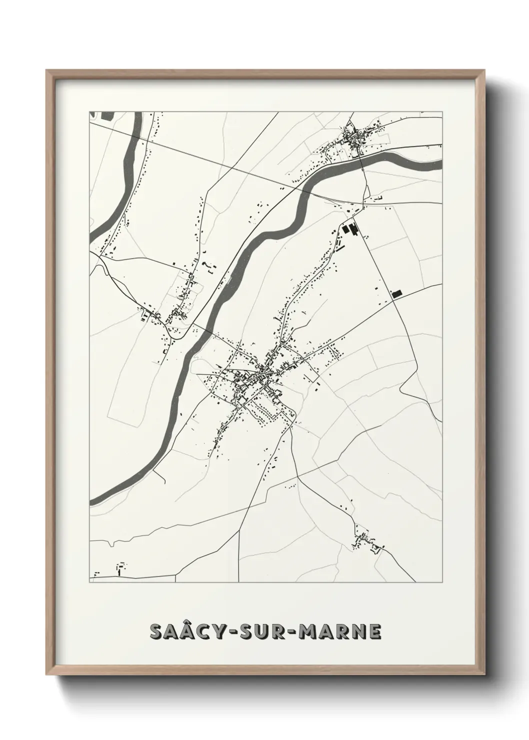Un poster carte Saâcy-sur-Marne