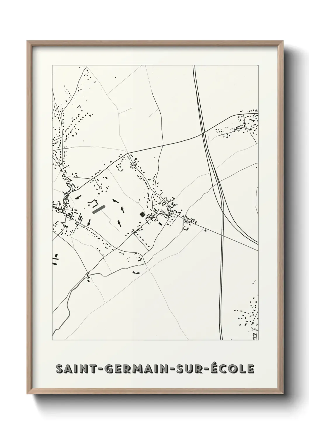 Un poster carte Saint-Germain-sur-École
