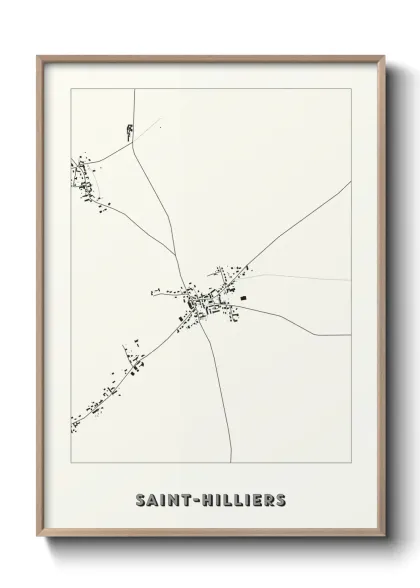 Une affiche de carte sur Saint-Hilliers