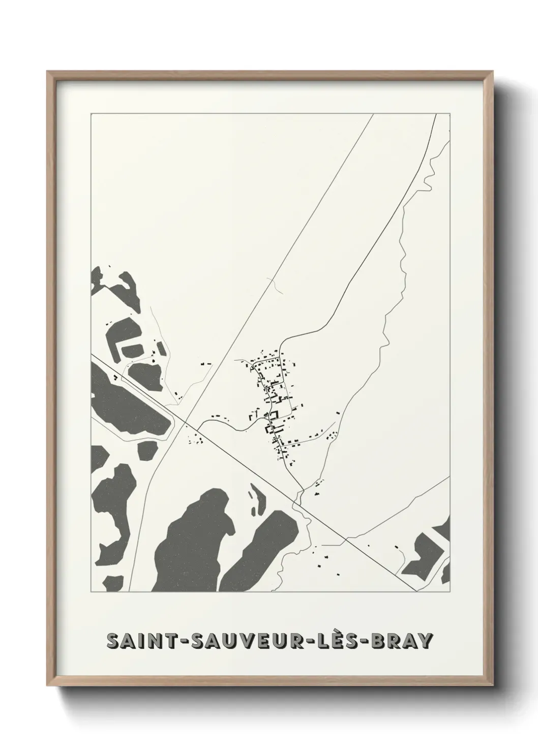 Un poster carte Saint-Sauveur-lès-Bray