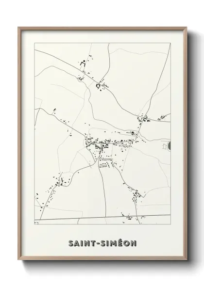 Une affiche de carte sur Saint-Siméon