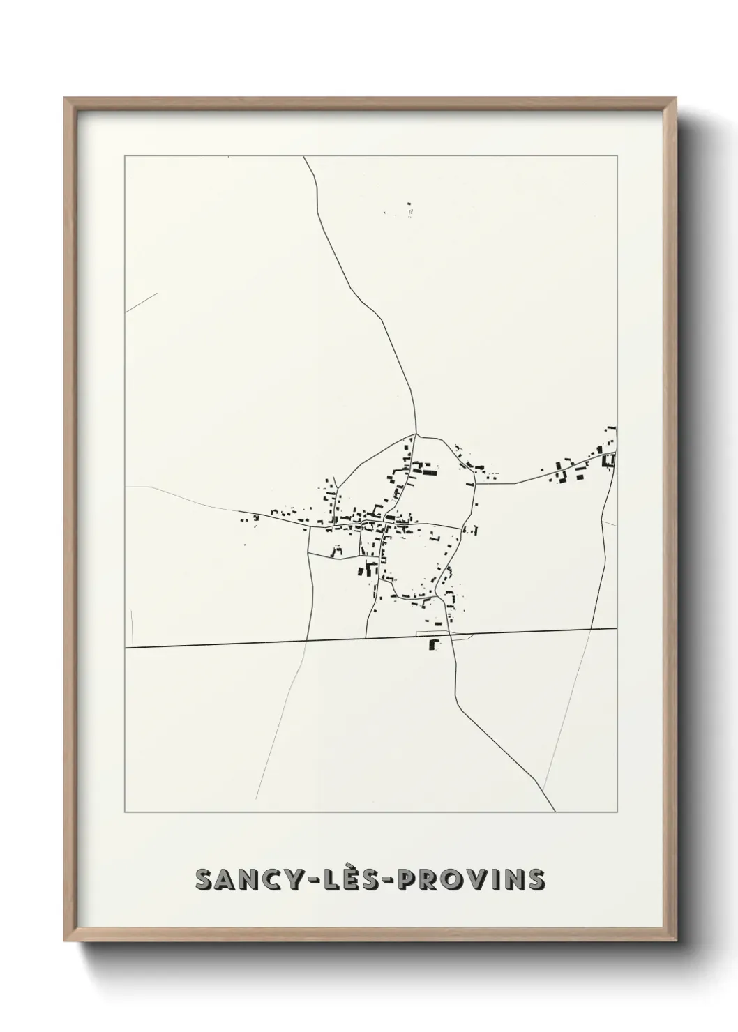 Un poster carte Sancy-lès-Provins