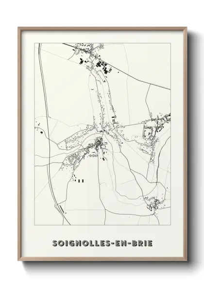 Une affiche de carte sur Soignolles-en-Brie