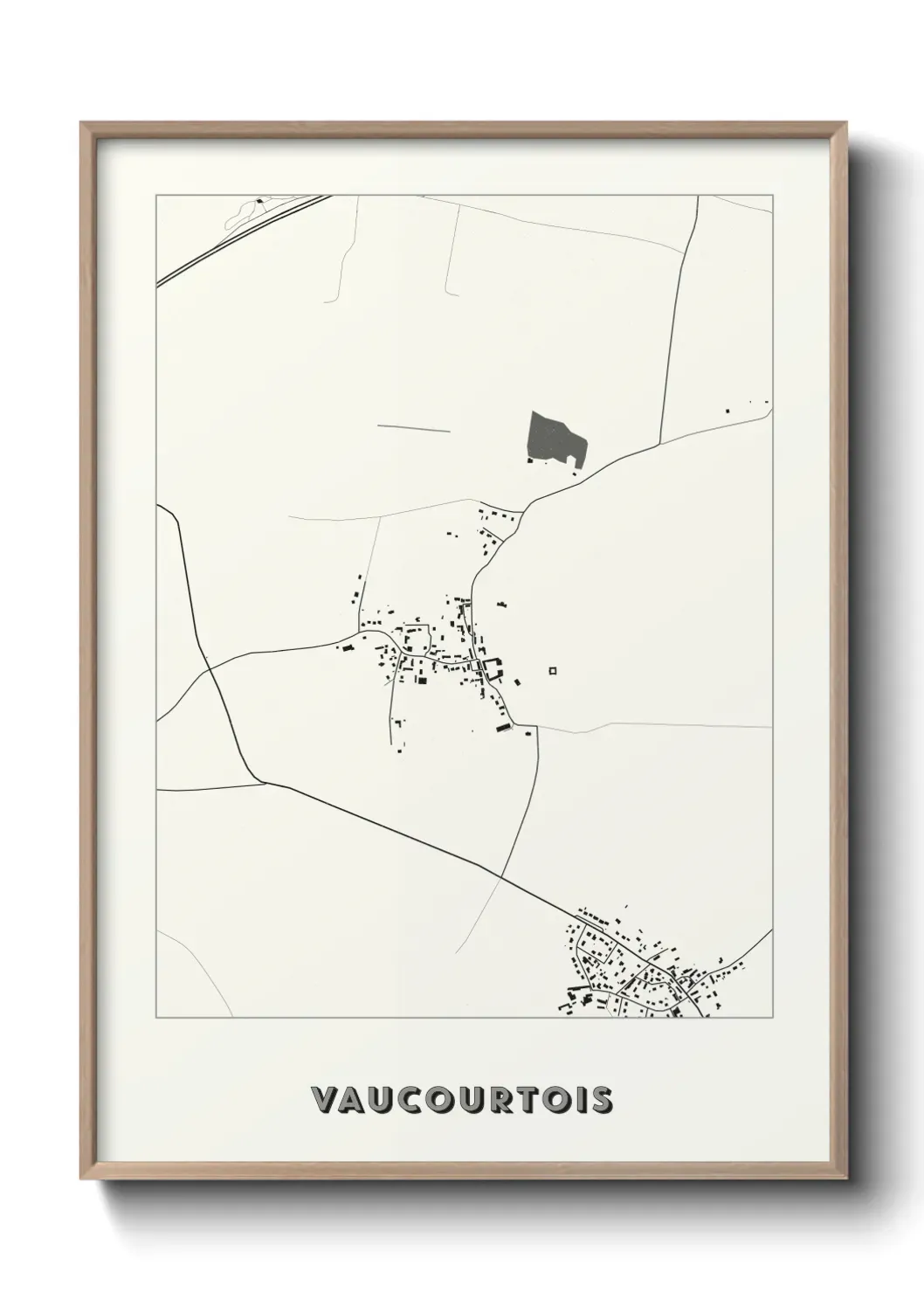 Un poster carte Vaucourtois