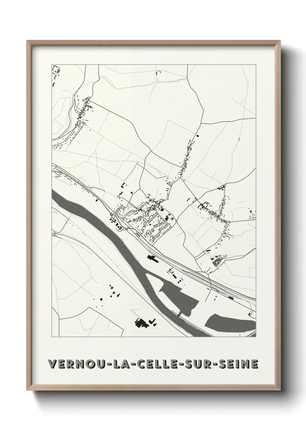 Un poster carte Vernou-la-Celle-sur-Seine